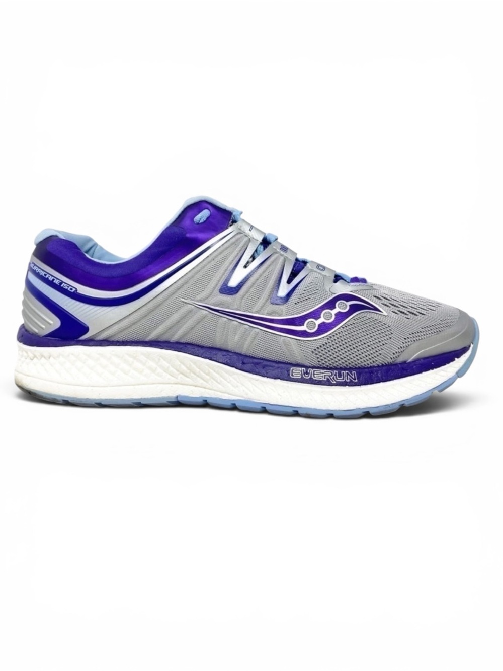 SAUCONY 6.5 WIDE HURRICANE ISO 4 PURPLE GRAY ATHLETIC RUNNING SNEAKER SHOE